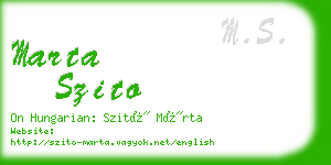 marta szito business card